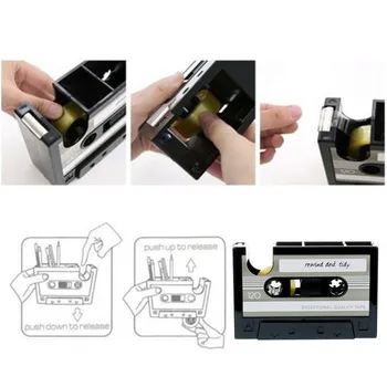 Cassette Tape Dispenser Pen Indehaveren Skrivebord Ryddeligt Container med Selvklæbende Tape