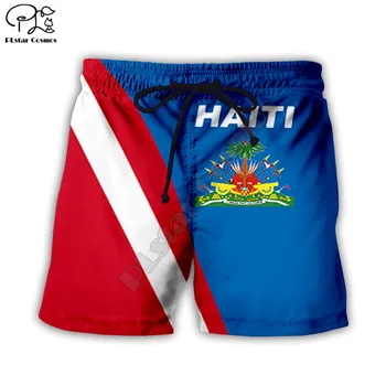 Mænd Sommeren Haiti Caribiske Hav Casual Shorts 3d Printet Hurtig Tør Sjove Board Shorts Elastisk Talje drop shipping