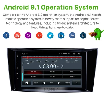 Harfey Android 9.0 8inch Bil GPS Multimedie-Afspiller Til 2001 2002-2010 Mercedes Benz E-Klasse W211/CLS W219/CLK W209/G-Klasse W463