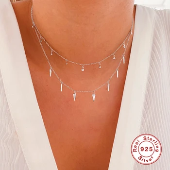 BOAKO Ins Trekant Halskæde Til Kvinder 2020 Sølv 925 Smykker Halskæde til Charms Kæder Til Smykker Choker Bijoux Femme #7.3