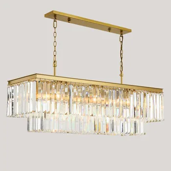 Firkantet Guld Krystal lysekroner Amerikansk Stil Til Restaurant Spisestue/Stue, Soveværelse Belysning LED Armatur