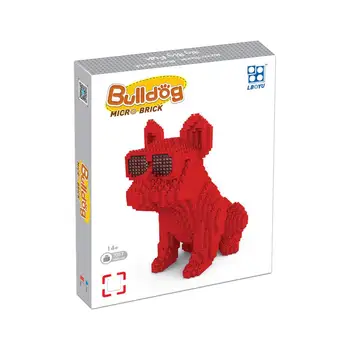 1476pcs+ Bulldog Mirco byggesten Cool Hund Tal Kæledyr Diamant 3D-Model 7057 Mini Mursten Legetøj Til Børn