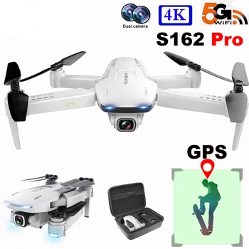 GPS-Drone S162 4K 1080P HD-Kamera 5G WIFI FPV Sammenklappelig Quadcopter enkelt-Tast Tilbage RC Afstand 500 Meter Lang batterilevetid Legetøj