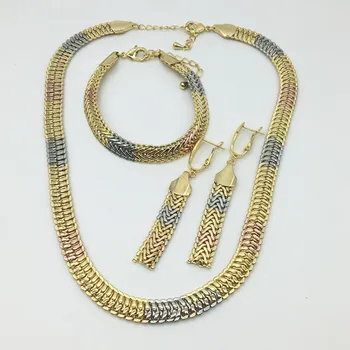 HOT Fashion smykker sæt Nigeria Dubai guld-farve Afrikansk perle smykker bryllup smykker sæt afrikanske perler smykke sæt