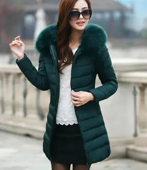 2021 Vinteren Kvinder frakke koreanske version lang bomuld polstret lady ' s tykkere Hooded cotton jakke down parka Plus Størrelse XL-7XL