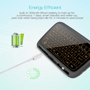 Mini 2,4 GHz Trådløse Tastatur Med Fuld skærm Touchpad Strømlinet Design Gaming Tastatur Til Stationær PC, Bærbar Gamer Tastatur