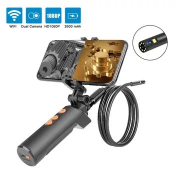 Wifi Endoskop Kamera, 1080p Boroscope Iphone Dobbelt Linse Endoskopisk Kamera Mobil 8mm Fleksible Kamera Slange til Android Smartphone