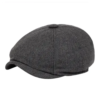 Nye Beret Hat Mandlige Beret Vintage Sildeben Gatsby Tweed Sløj Skyklapper Avisdrenge Beret Hat Foråret Fladskærms Toppede Art Painter ' s Hat