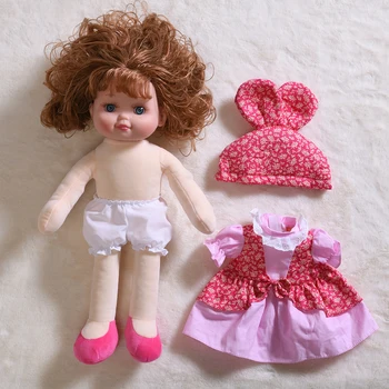 40cm Fyldte Bløde Dukke Fregne Ansigt Pige Toy Silikone Ansigt Genfødt Toy Doll Prinsesse Musen Kjole Babyer Legetøj Fødselsdag Gave