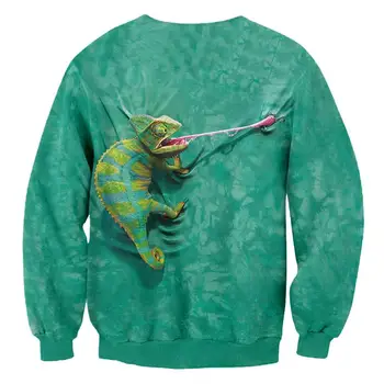 Cool Sweatshirts Mode Mænd 3d Kamæleon Trykt Hættetrøjer Sweatshirt Hombre Afslappet langærmet Trøjer Man Mærke Tøj