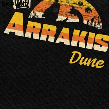 Vintage Besøg Arrakis Klit T Shirts Mænd Forud-krympet Bomuld Sci Fi Film Tshirt Sandworm Tees Korte Ærmer Science Fiction-T-shirt