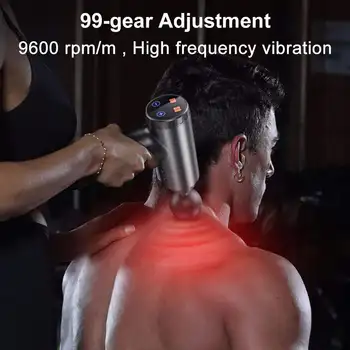 9600 rpm/h Terapi Massage Kanoner 32 hastigheder Muscle Massager Sport Massage-Maskine Slappe af Smerte Krop Slankende Relief Fascia Pistol