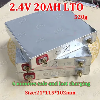 6STK Lithium-titanate batteri 2.4 V 20AH LTO batteri 6C 120A for diy-12v 36V 48V bus EV lagring af energi-system bil star båd EV