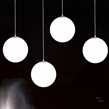 Moderne hvidt glas globe pendel soveværelse restaurant nordiske lampe mælk ball suspension Industrielle deco LED-belysning