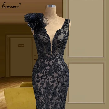 Vintage Black Aften Kjoler 2021 Lang Havfrue Lace Aften Kjoler Dubai Særlige Lejlighed Kjoler Til Kvinder 2020 Robe De Soiree