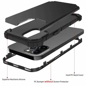 Heavy Duty Armor Defender Stødsikkert Beskyttende Cover Case Til iPhone 12 Pro max antal 6.7,iPhone 12/12 Pro 6.1,iPhone 12 mini 5.4