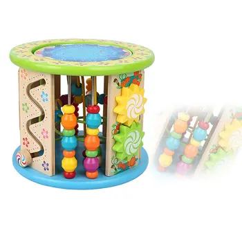 Montessori Tidlige Barndom, Læring Educationa Toy Multi-Funktion Seks-Sidet Stor Rund Perle Treasure Box Puzzle Beaded Matematik Toy