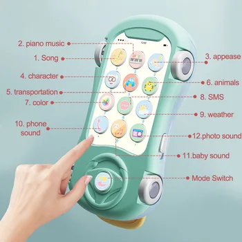 Baby Montessori Telefonen Legetøj til Pige, Dreng, Gaver 0 12 Måneder Telefon Legetøj Juguetes Bebe med Lysende Projektor Læring Toy Bil