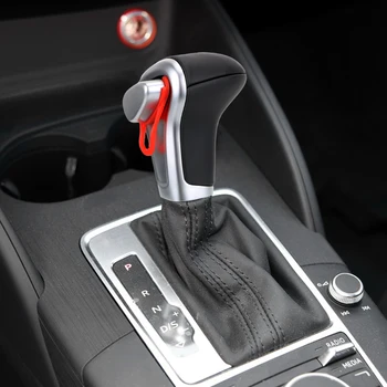 Gear Skift-Knop Krom Læder Auto Automatisk FOR AUDI A6 A7-A3 A4 A5 A6 c6 Q5 Q7 2009 2010 2011 2012 4G1 713 139 R