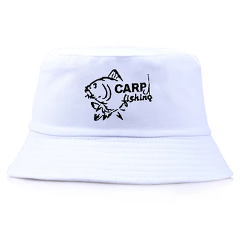 Karper Broderet Logo Bucket Hat Mænds Udendørs Fiskeri Jagt Cap Unisex Fashion Bob Caps Offentlig Strand og Fisherman ' Panama