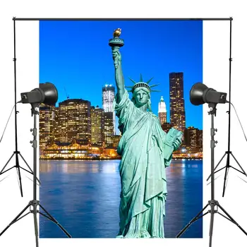 New York Frihedsgudinden Fotografering Baggrund Studio Rekvisitter Væggen Fotografering Baggrund Manhattan natur Tema 150x220cm