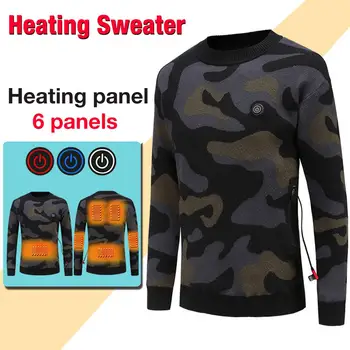 El-Varme Vest Strikket Opvarmet Sweater Mænd Varme Udendørs Vest Jakke Vinter Fleksible El-Termisk Tøj Vest