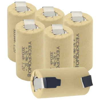 3000mAh SC batterier 1,2 V flad top sub C-batteri svejsning faner NIMH-lodning tape for metabo akkus til makita for B&D for USAG