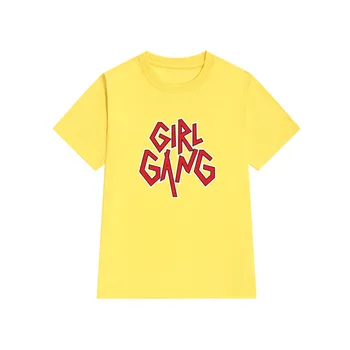 NYE Kvinder Bts Toppe street Kreativ farve Bogstav Print-Gul løs kort ærme kvindelige t-shirt afslappet sommer