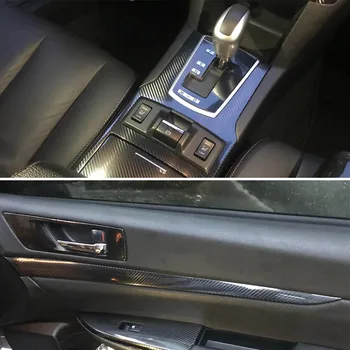 For Subaru Legacy Outback 2010-14 Interiør Central Kontrolpanel dørhåndtag Carbon Fiber Klistermærker, Mærkater Bil styling Tilbehør.