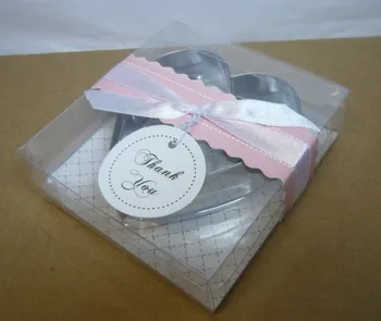(100Pcs/masse=50boxes) Bryllup og Fest gave til gæsterne på skær ud for hinanden, Kærlighed Hjerte cookie cutter for party favors