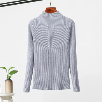 Efterår og Vinter Fashion Rullekrave Strikkede Pullovers Sweater Kvinder 2020 Nye Casual Solid langærmet Sweater Top CRRIFLZ