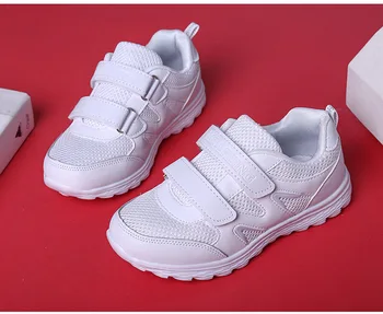 Ny mode lys lille hvid sko pige blød tunge slap casual SKO åndbar drenge sneakers SPORT løbesko
