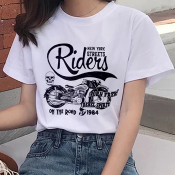 Harajuku Hvid T-Shirt Kvinder, Toppe, Mode, Street lokomotiv Udskrivning Tshirt Kvinder Shirts Sommeren kortærmet T-Shirt Streetwear