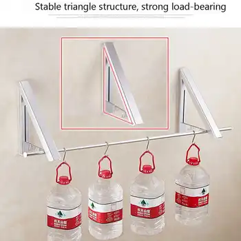Bøjle Punch Gratis Monteret Multifunktions-Udtrækkelig Aluminium Vaskerier Rack Folde Justerbar For Hjem Balkon