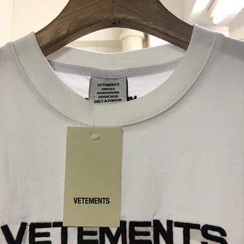 Frankrig Flag Vetements Broderi T-Shirts, Kvinder, Mænd, Bedste kvalitet, Vetements Streetwear Hip-Hop T-Shirts