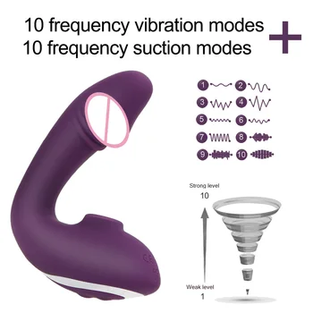 VATINE Klitoris Sugende Vibrator Sex Legetøj for Voksne Par Kvindelige G-Spot Skeden Brystvorten Stimulator Vibrerende Dildo