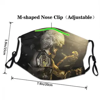 Khabib Nurmagomedov-Eagle Ubesejret Maske Unisex Genanvendelige Munden Ansigt Maske Anti Haze Støvtæt vindtæt Beskyttelse Cover