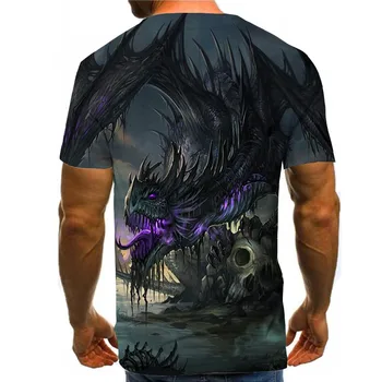 Mænd ' s Grafiske Shirt 3D-Print T-Shirt-Nyhed Dragon Top Casual t-stykkerne OS, Størrelse Unisex Tøj