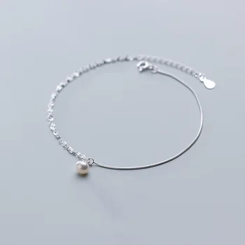 Trustdavis 925 Sterling Sølv Perle Dobbelt Lag Fodlænker armbånd Armbånd Til Kvinder Mode Sølv 925 Smykker DA408