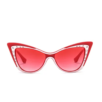 2019 Fashion Damer Solbriller Luksus Brand Designer Cat Eye solbriller Tendens Rhinestone Solbriller UV400