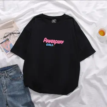 Power Puff Girls T-Shirt Mænd Kvinder Unisex Par Sommer Plus size Bomuld Graphic Tee Shirt Power Bunden Tshirt S-5XL 13 Farver