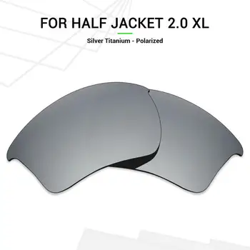 Mryok POLARISERET Udskiftning Linser for Oakley Half Jacket XL 2.0 Solbriller Silver Titanium