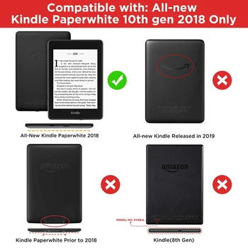 Kindle Paperwhite 2018 Tilfældet for Alle-Nye Kindle Paperwhite 4 (10 Gen) E-reader Auto Sleep/Wake Silikone Blød Sag Retro-Serien