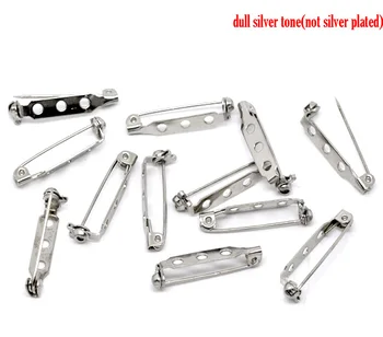 DoreenBeads 100 Sølvfarvet Broche Tilbage Bar Pins Resultater 28x5mm (B10675) yiwu