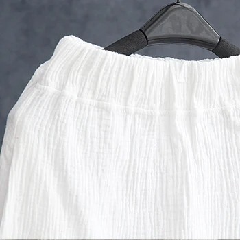 Johnature Kvinder Sommeren 2020 Nye Vintage Nederdele Bomuld Tynde Åndbart, Komfortabelt Blødt A-Linje Solid Hvid Sort Nederdele