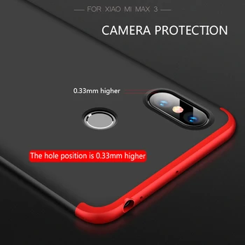 GKK Telefon tilfældet for xiaomi mi-max 3 case 3-i-1-design 360 Fuld beskyttelse, Anti-banke Stødsikkert for Xiaomi max3 Telefonen hårdt cover