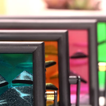 3D Sand Maleri Timeglas Farverige Landskab Sandglass Hjem Kontor Indretning Nyhed Fødselsdag Gaver Charmerende Billede Timeglas