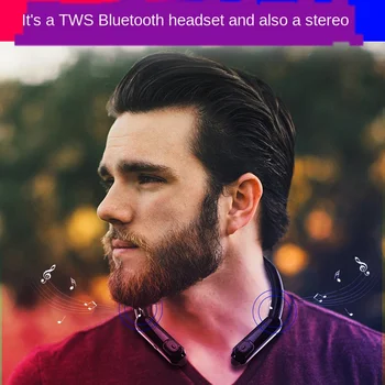 TWS Bluetooth Headset 5.0 Dobbelt Håndtag XG10 Hængende Hals Bluetooth Audio Automatisk Skift Opladning Rum