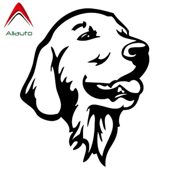 Aliauto Søde Bil Mærkat Golden Retriever Hund, Hund, Bil Styling Dekoration Decals Tilbehør Sort/Sølv,12cm*14cm