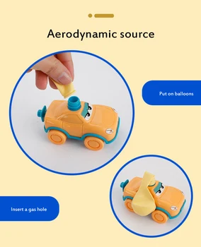 Sjov Inerti Ballon-Drevne Bil Legetøj Aerodynamik Inerti Magt Børn Toy Bil Plast Friktion Stunt Bil Kids Bedste Gaver
